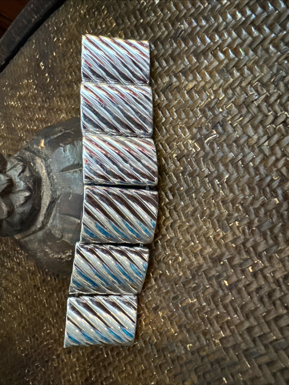 Vintage GIVENCHY Paris New York Silver Tone Textured Link Bracelet Signed